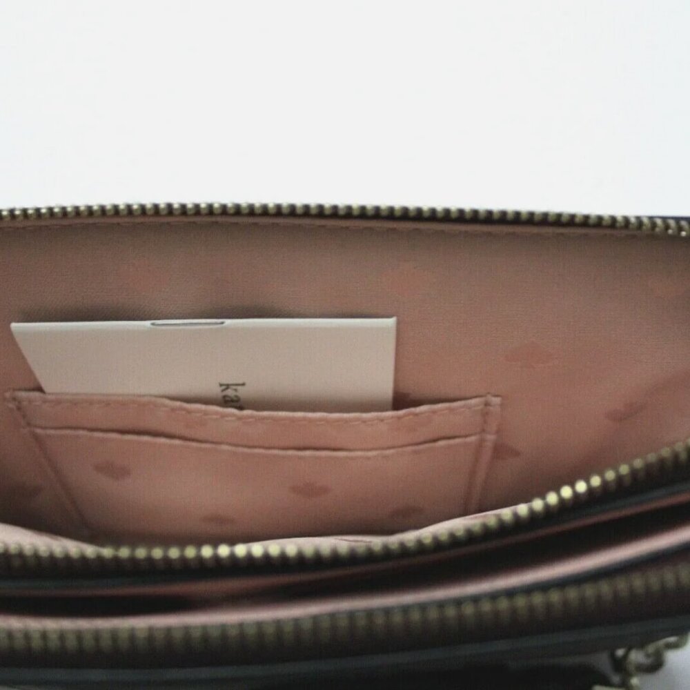 kate spade Floral Pup Cherrywood Double Zip Small Crossbody Bag Purse - Picture 12 of 15